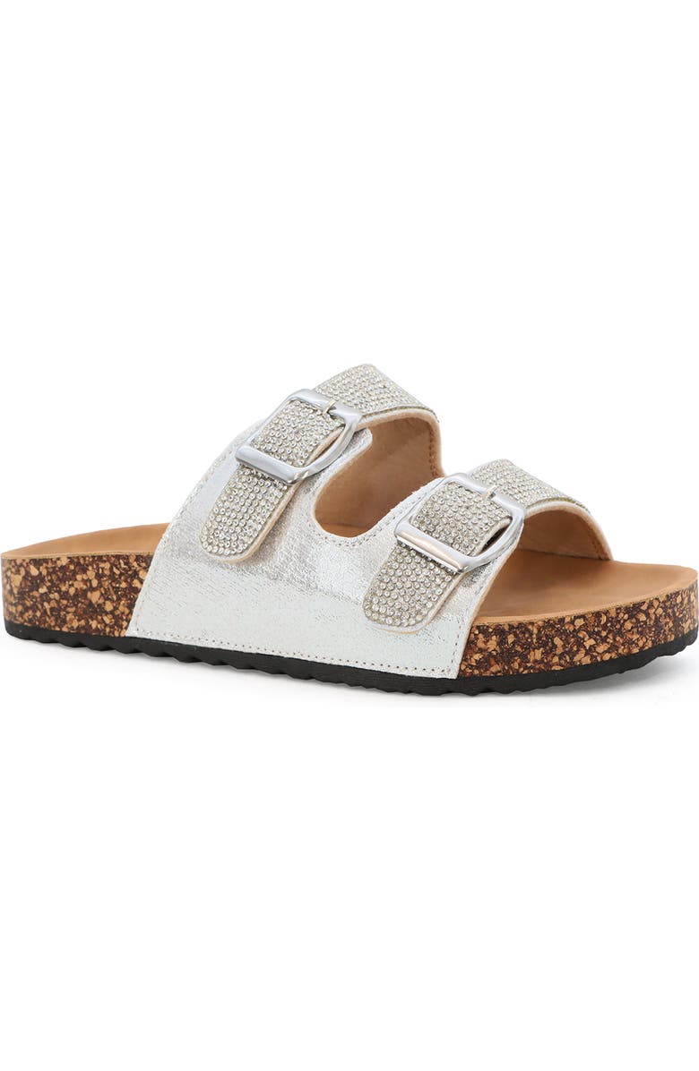 YOKI Kids' Gienna Rhinestone Sandal, Main, color, Silver