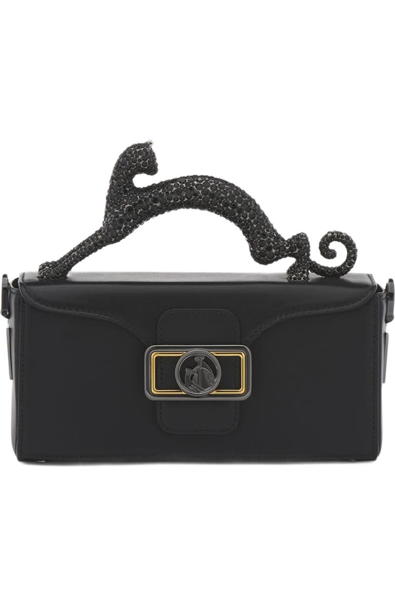 Lanvin Nano Pencil Cat Leather Bag, Main, color, Black