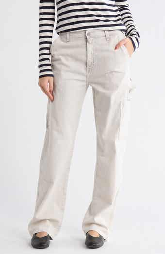 AG Stripe High Waist Relaxed Straight Leg Carpenter Pants