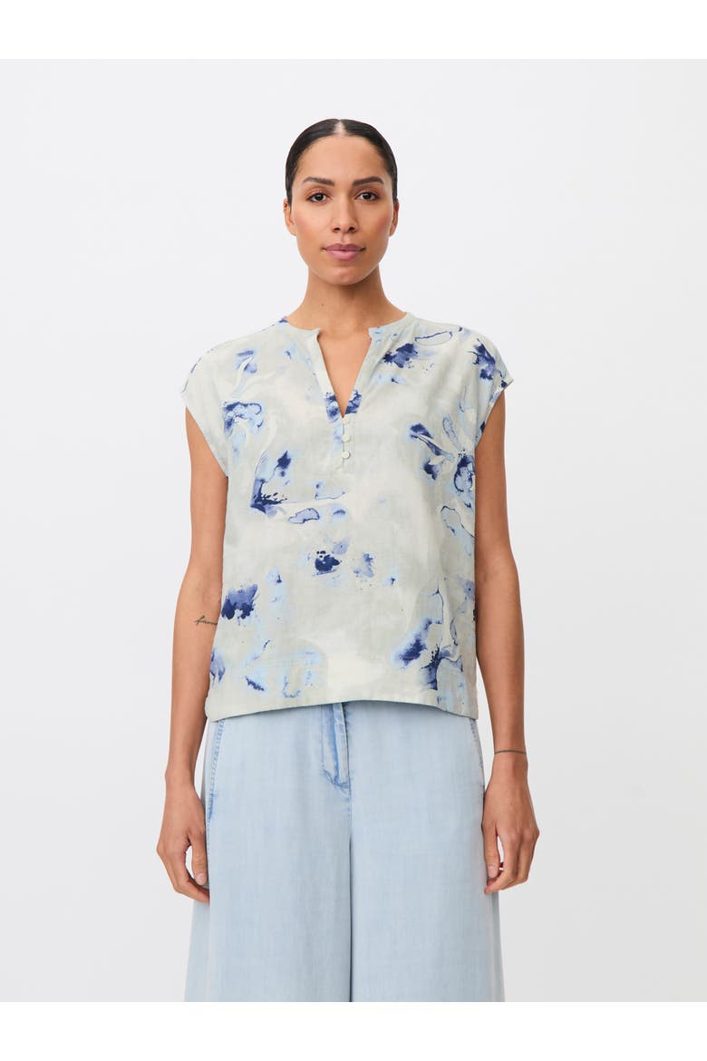 Maelphira Floral Cap Sleeve Top, Main, color, Skyway