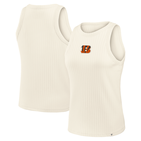 Women's Fanatics Cream Cincinnati Bengals Star Play Tri-Blend Ribbed Tank Top