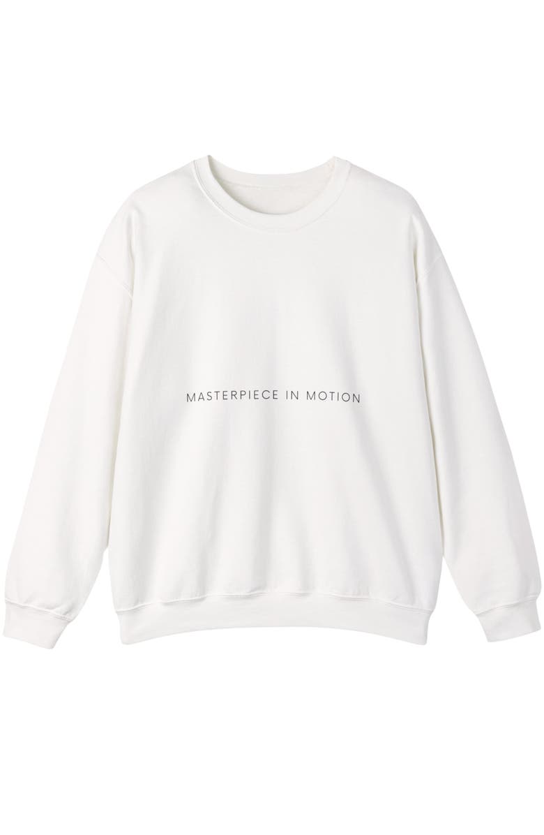 AKALIA Ria Heavy Cotton Crewneck Sweatshirt, Main, color, White