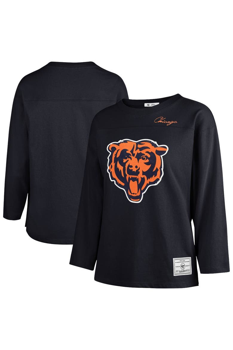 Women's '47 Navy Chicago Bears Game Nod Timeless Long Sleeve T-Shirt, Main, color, Navy
