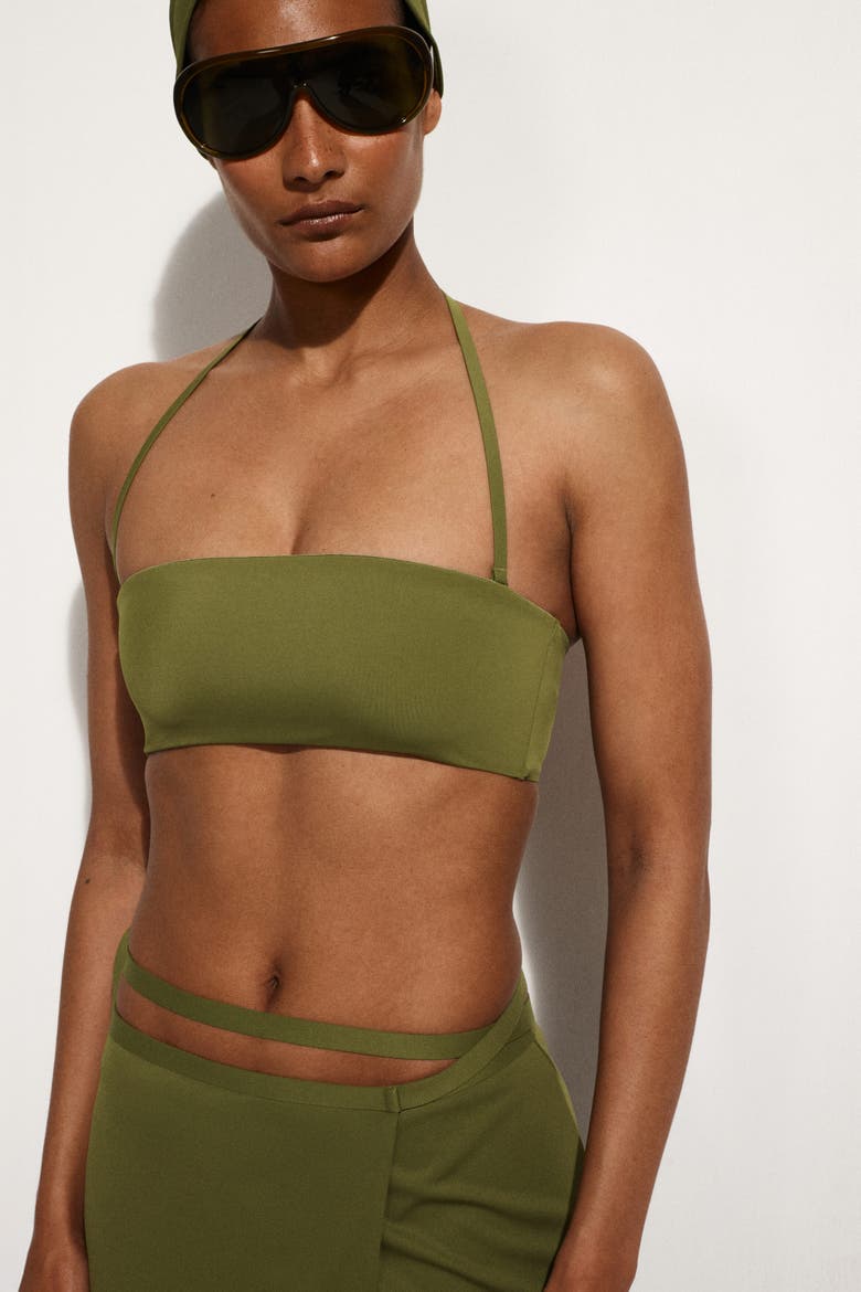 Bandeau Bikini Top, Alternate, color, KHAKI