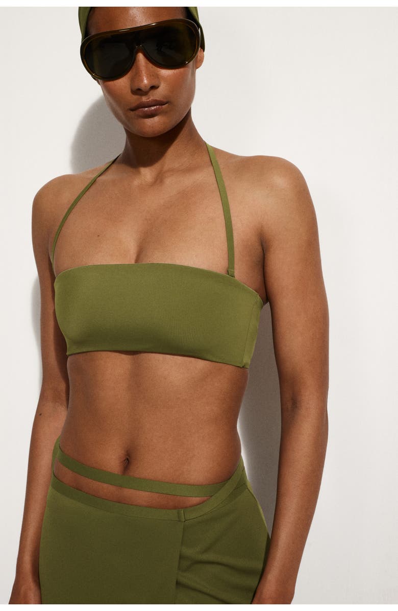 COS Bandeau Bikini Top, Alternate, color, Khaki