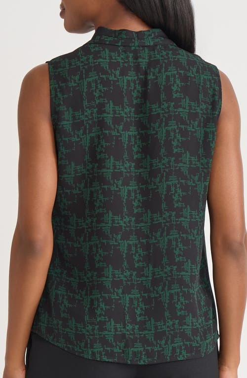 Kasper Pleated Shoulder Sleeveless Top In Green