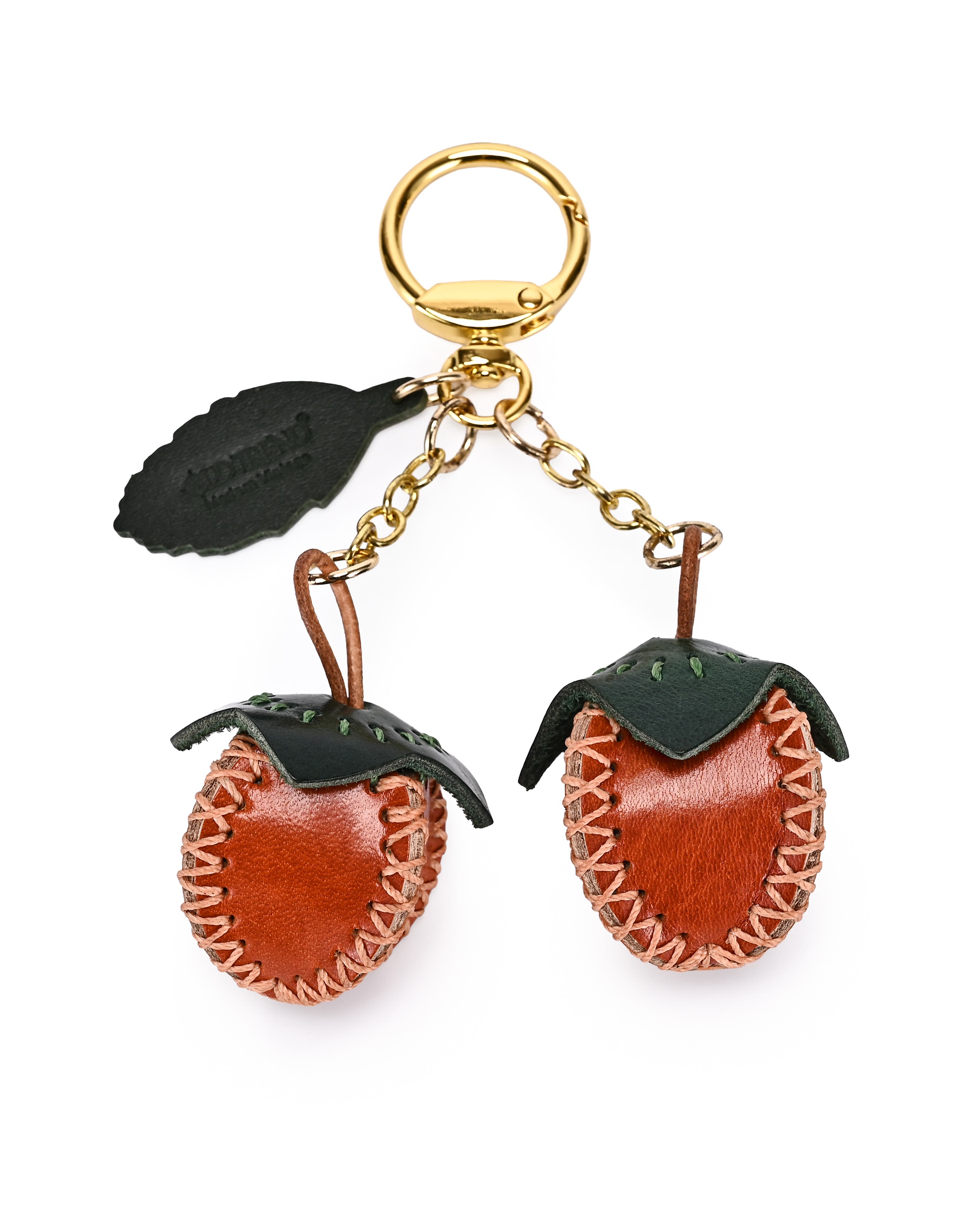 OLD TREND Simi Genuine Leather Mini Fruit Key Charm, Alternate, color, Caramel