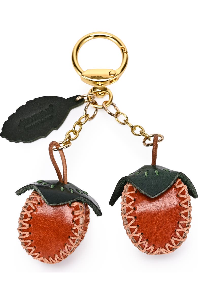 OLD TREND Simi Genuine Leather Mini Fruit Key Charm, Alternate, color, Caramel