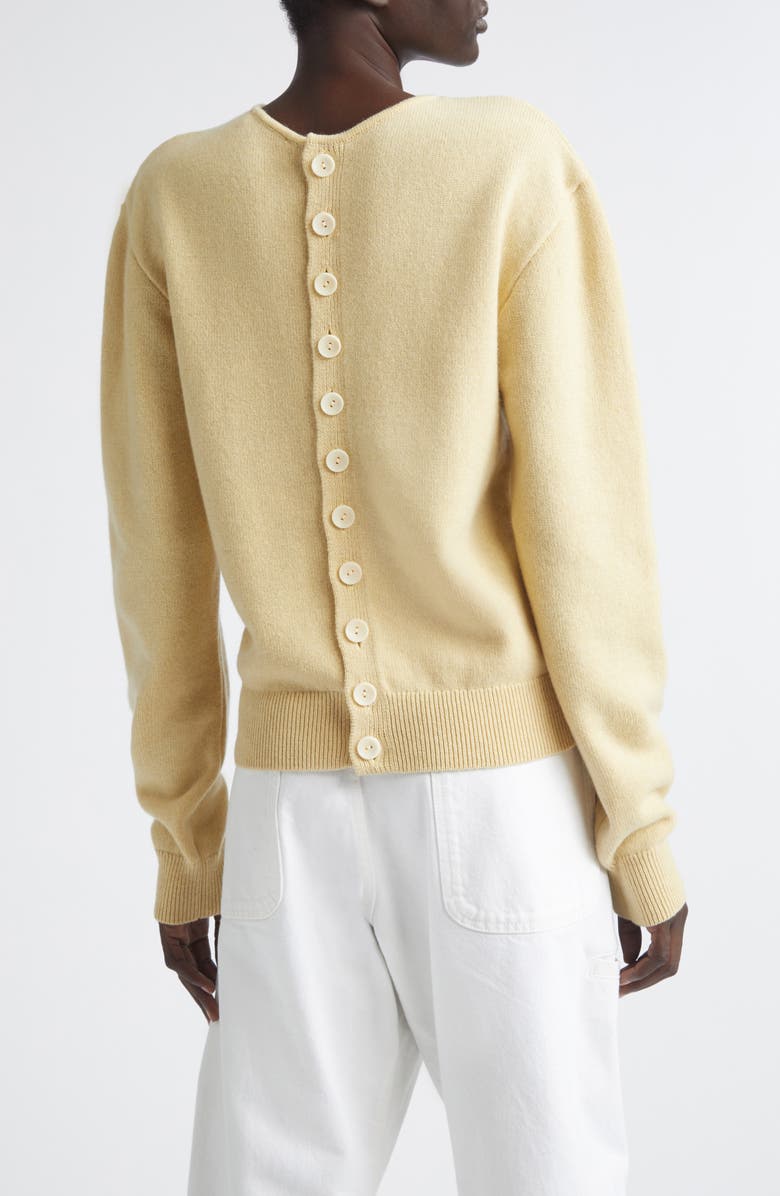 Lemaire Reversible Cashmere & Wool Cardigan, Alternate, color, Butter