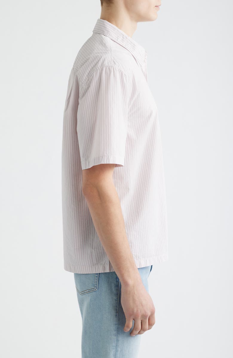 Madewell Mini Shirting Stripe Short Sleeve Cotton Poplin Shirt, Alternate, color, Mini Shirting Stripe