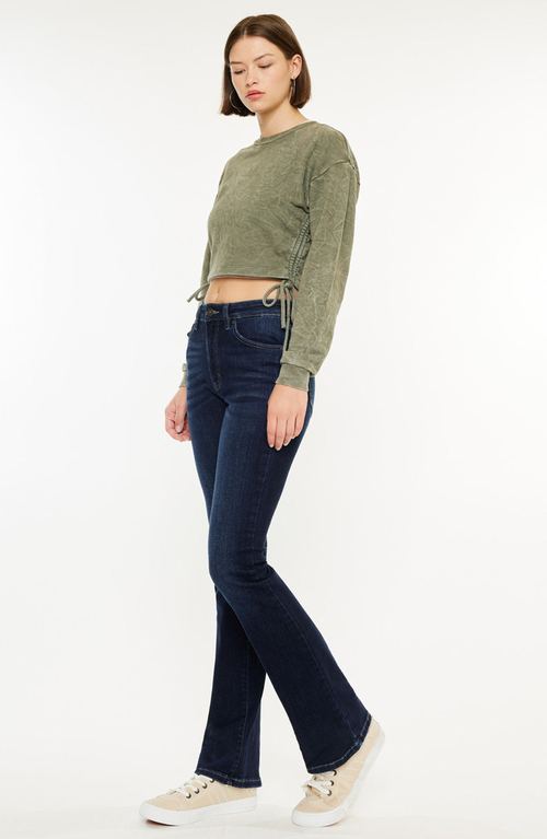 Kancan Marla High Rise Skinny Bootcut Jeans In Dark Wash
