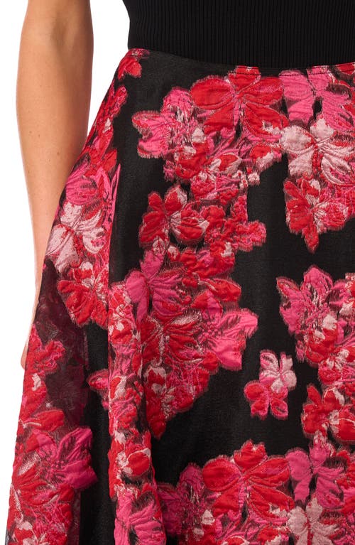 Ted Baker Fiona Floral Brocade Midi Skirt In Black