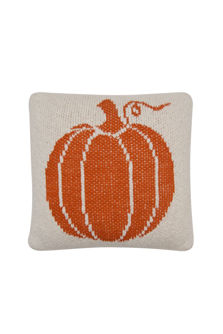 Pumpkin Halloween Small Petite Accent Pillow 10" x 10", Alternate, color, Orange