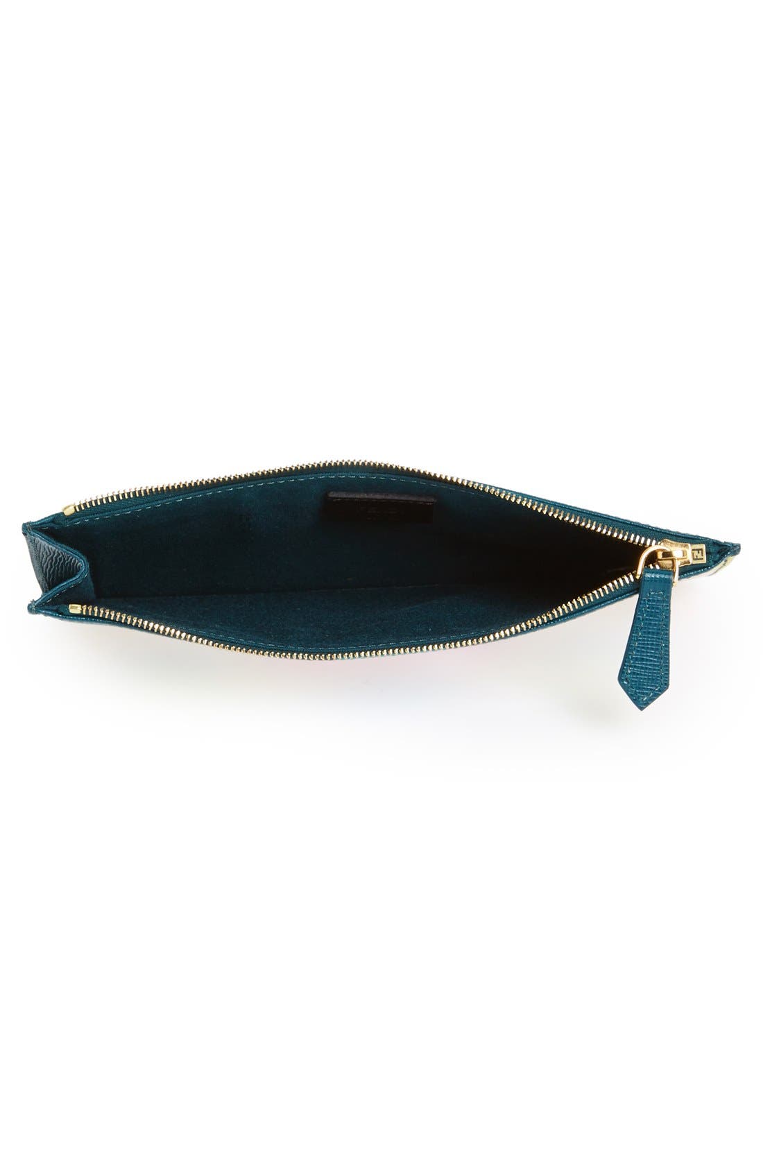 'Monster' Zip Top Leather Pouch, Alternate, color, BLUE