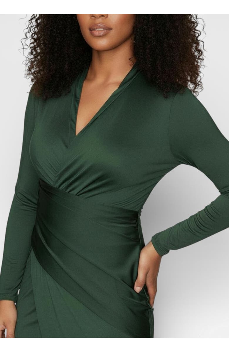 RACHEL Rachel Roy Bret  Wrap Front Midi Dress, Alternate, color, Green Pasture