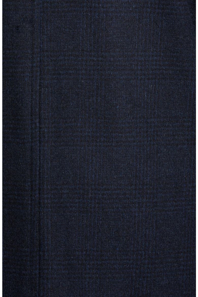 MacBeth Wool Blend Car Coat with Bib, Alternate, color, NAVY PLAID