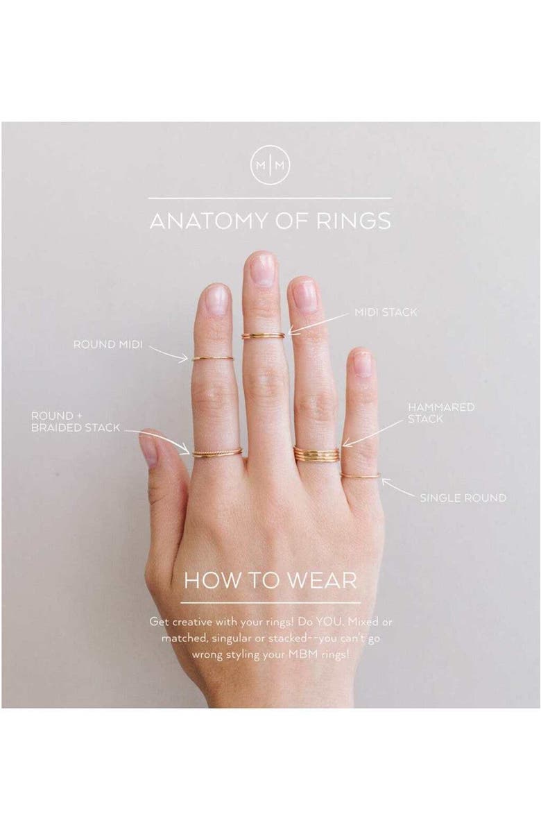 MADE BY MARY Hammered Stacking Ring, Alternate, color, Gold Filled