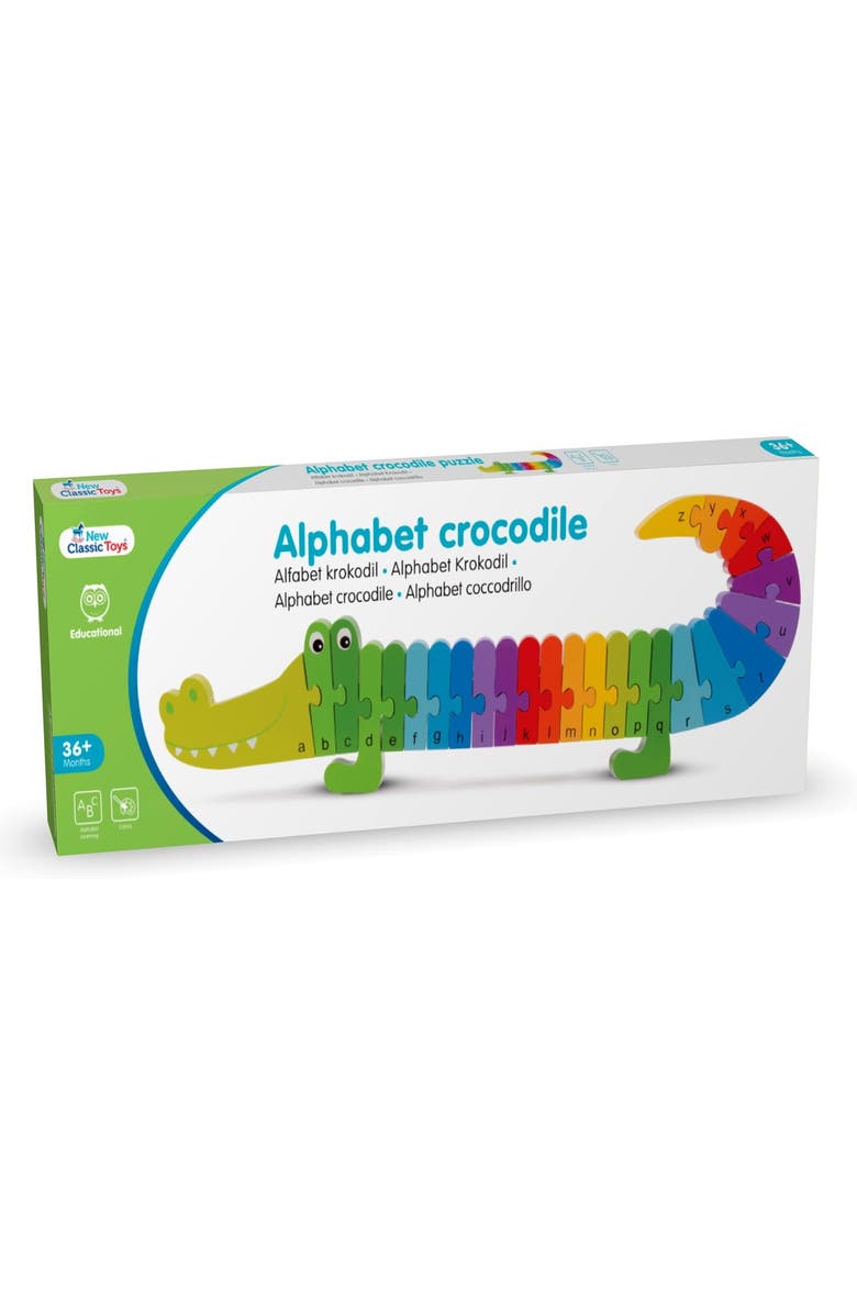 NEW CLASSIC TOYS Alphabet Puzzle Crocodile, Alternate, color, Multi