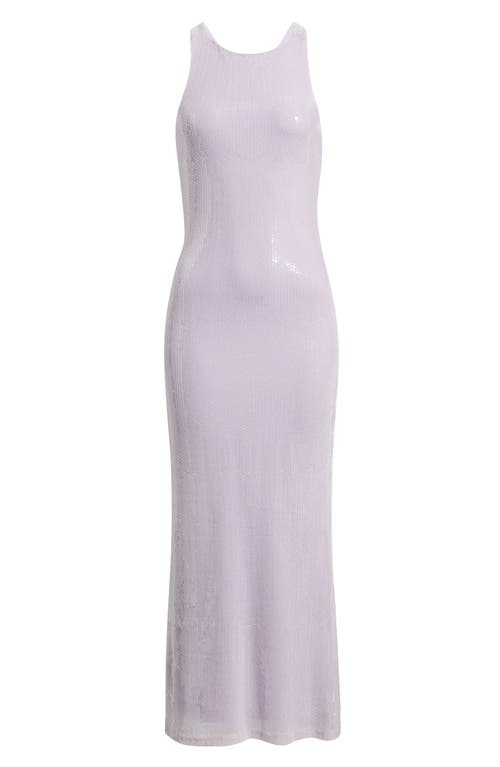 Rare London Sequin Sleeveless Gown In Purple