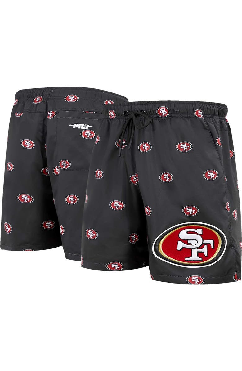 PRO STANDARD Men's Pro Standard Black San Francisco 49ers Allover Print Mini Logo Shorts, Main, color, Black