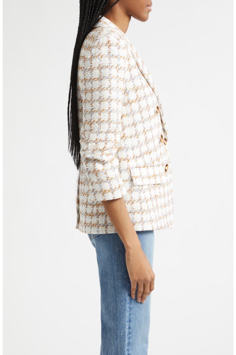 Ryland Double Breasted Metallic Tweed Dickey Jacket, Alternate, color, ECRU MULTI