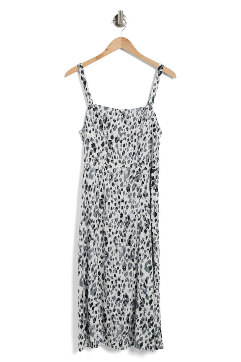 Heather Sleeveless Square Neck Dress, Alternate, color, BLACK