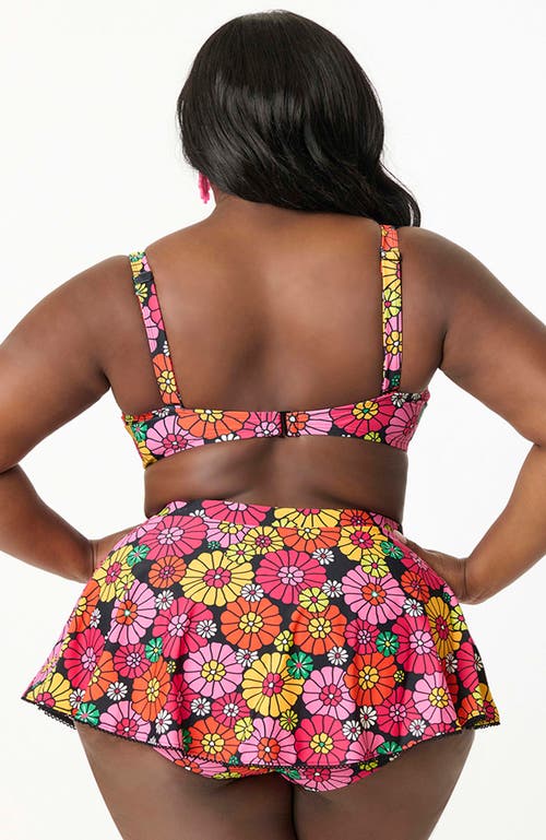 UNIQUE VINTAGE UNIQUE VINTAGE PLUS SIZE MOLDED CUP & BOW SWIM TOP