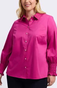 Foxcroft Avril Matte Sateen Button-Up Shirt