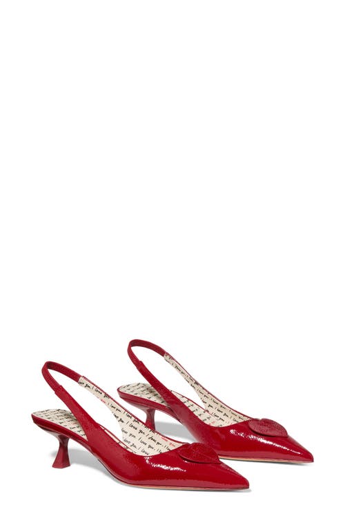 Kate Spade New York Lover Crinkle Patent Leather Sllingback Pump In Red