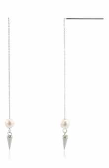 REBL Cultured Pearl & Spike Threader Earrings