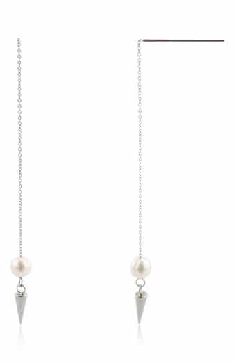 REBL Cultured Pearl & Spike Threader Earrings