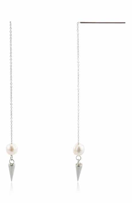 REBL Cultured Pearl & Spike Threader Earrings