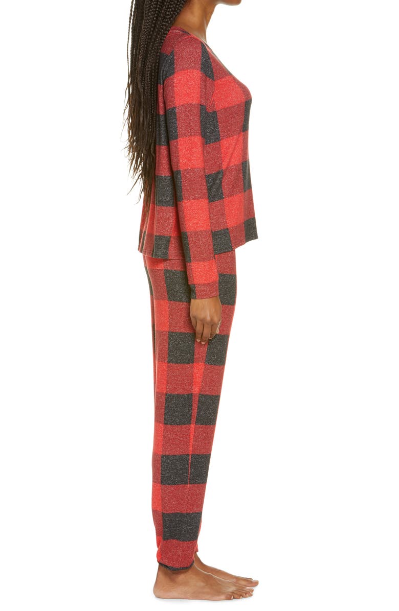 BP. Comfy Print Brushed Knit Pajamas, Alternate, color, 