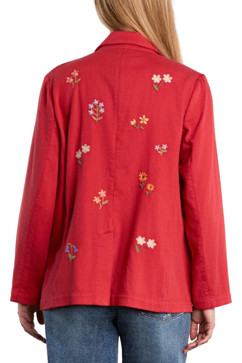 Wild Blossom Embroidered Blazer, Alternate, color, POPPY RED