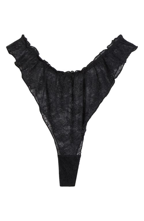 Free People Gia Lace Tanga Thong In Black