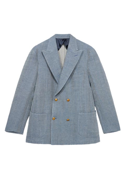 David Double-Breasted Linen Blend Jacket
