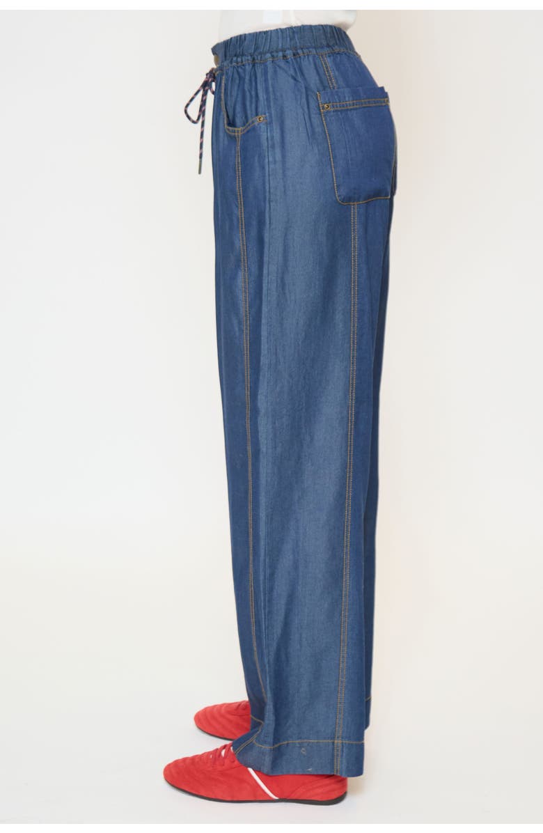 Central Park West Quinn Tencel Drawstring Pants, Alternate, color, Denim