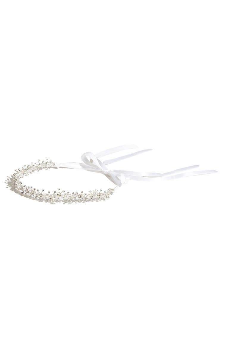 'Beautiful Crystal' Head Wrap, Main, color, WHITE