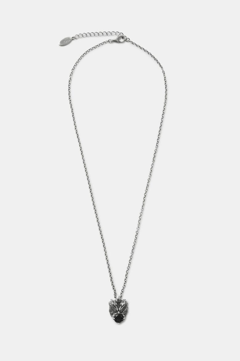 Querida Sterling Silver Dragon Necklace, Alternate, color, Silver