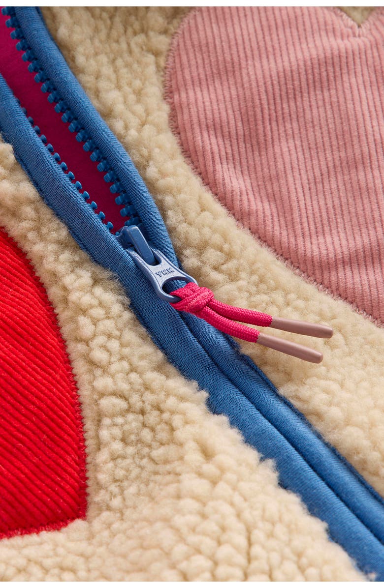 Mini Boden Kids' Appliqué Hearts Fleece Jacket, Alternate, color, 