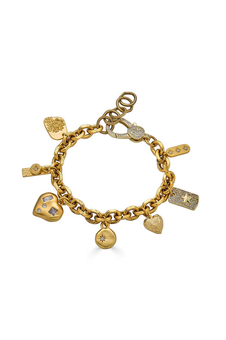 Gold Charm Bracelet, Main, color, Gold
