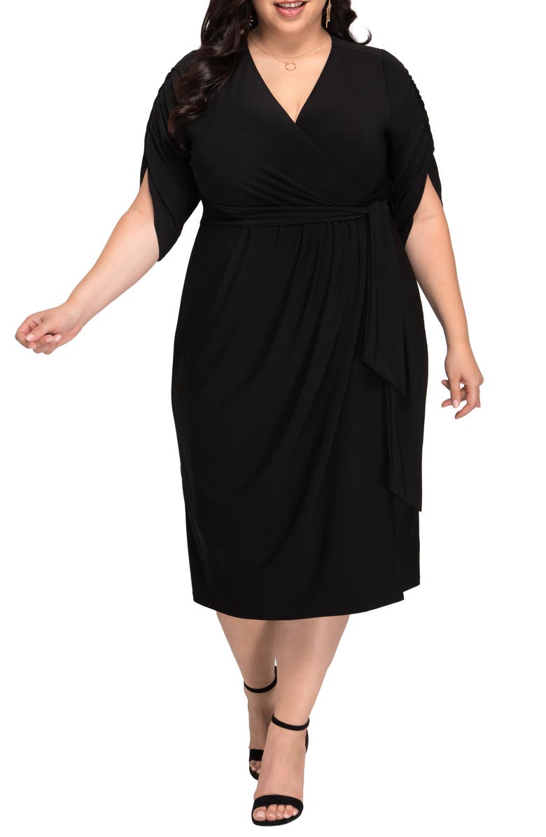 Kiyonna Eden Faux Wrap Dress, Main, color,