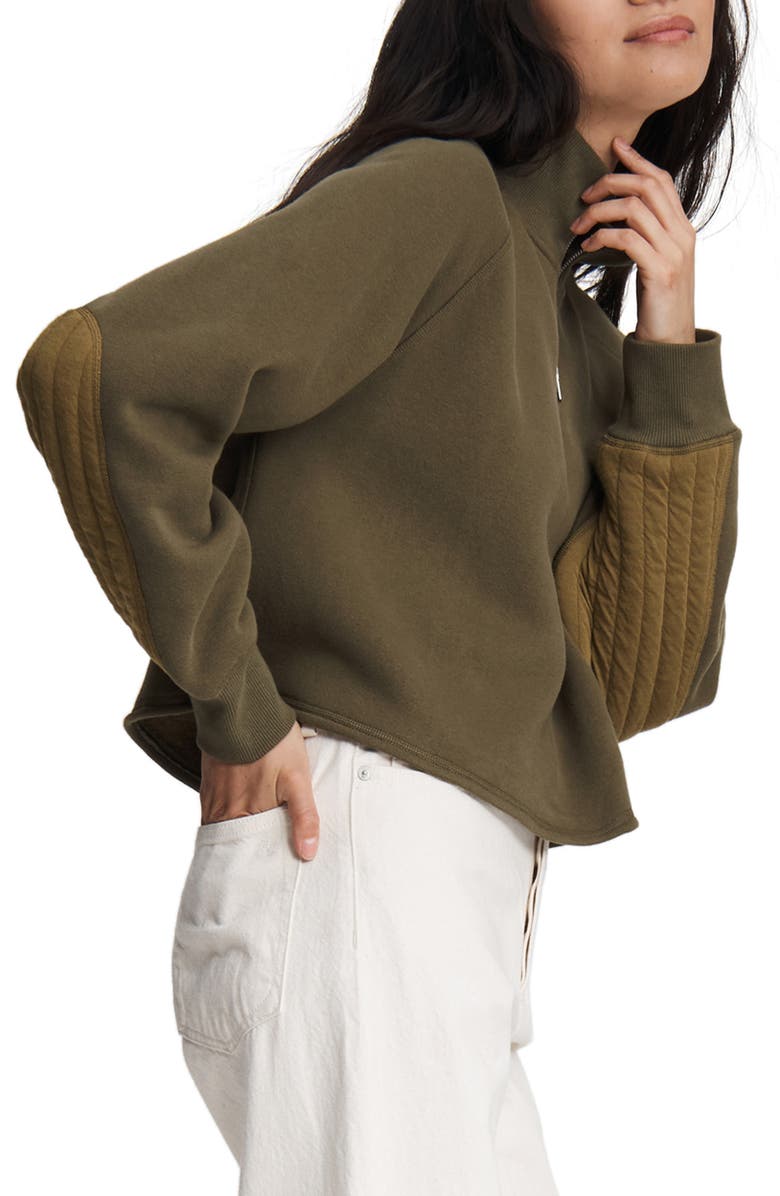 rag & bone Fleece Cut Off Half Zip Pullover, Alternate, color,