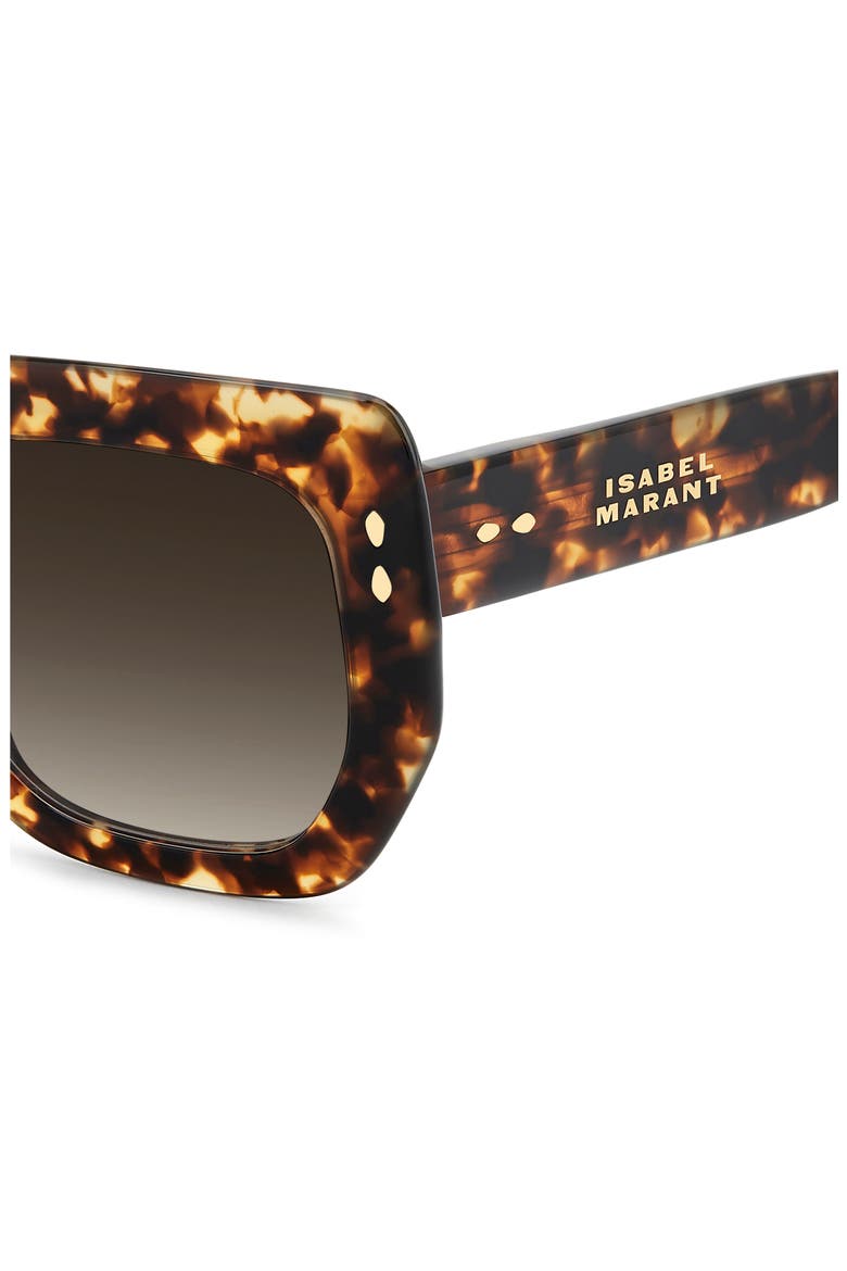 53mm Gradient Rectangular Sunglasses, Alternate, color, HAVANA/ BROWN SF