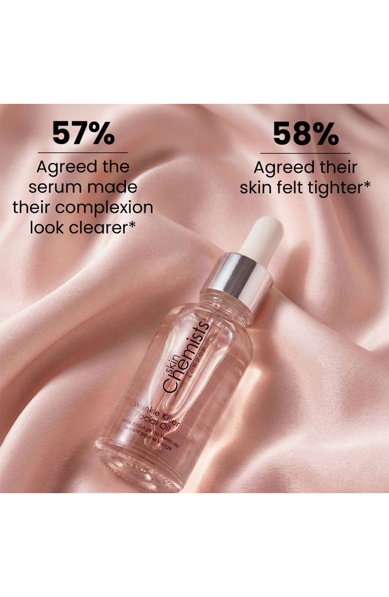 SKINCHEMISTS Wrinkle Killer Facial Oil 30ml for Loss of Firmness, Fine Lines & Wrinkles, Alternate, color, White