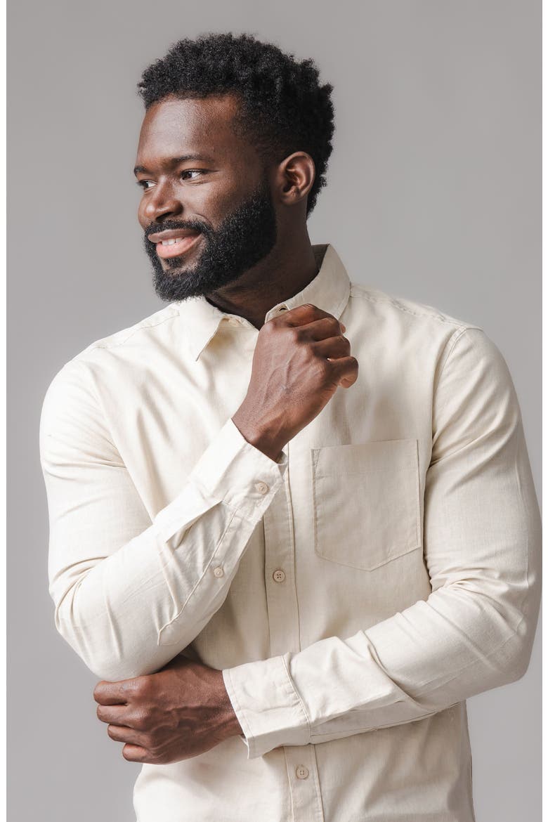 Long Sleeve Solid Linen Shirt, Alternate, color, Sand Linen