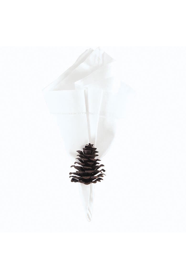 Pinecone Handcrafted Single Napkin Ring 2.75", Main, color, Brown