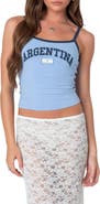 EDIKTED Argentina Crop Graphic Camisole