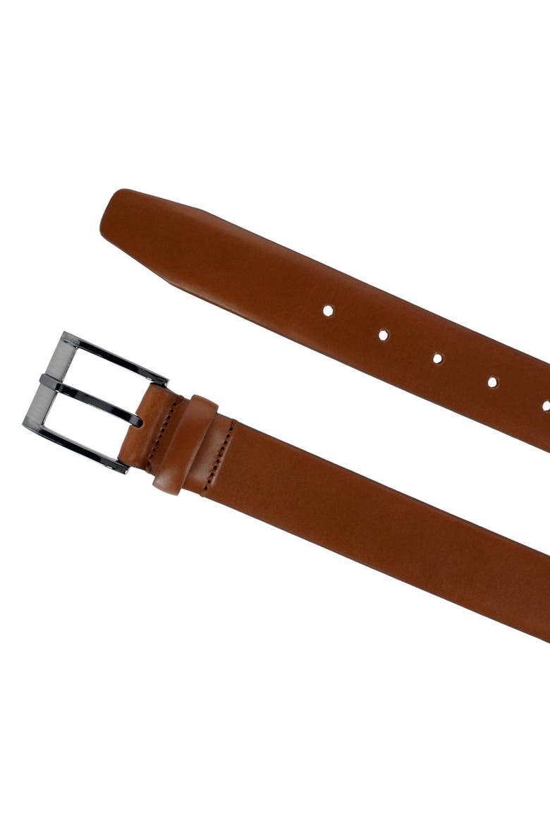 Men's Matteo 35mm Feather Edge Leather Dress Belt with Italian Buckle, Alternate, color, English Tan