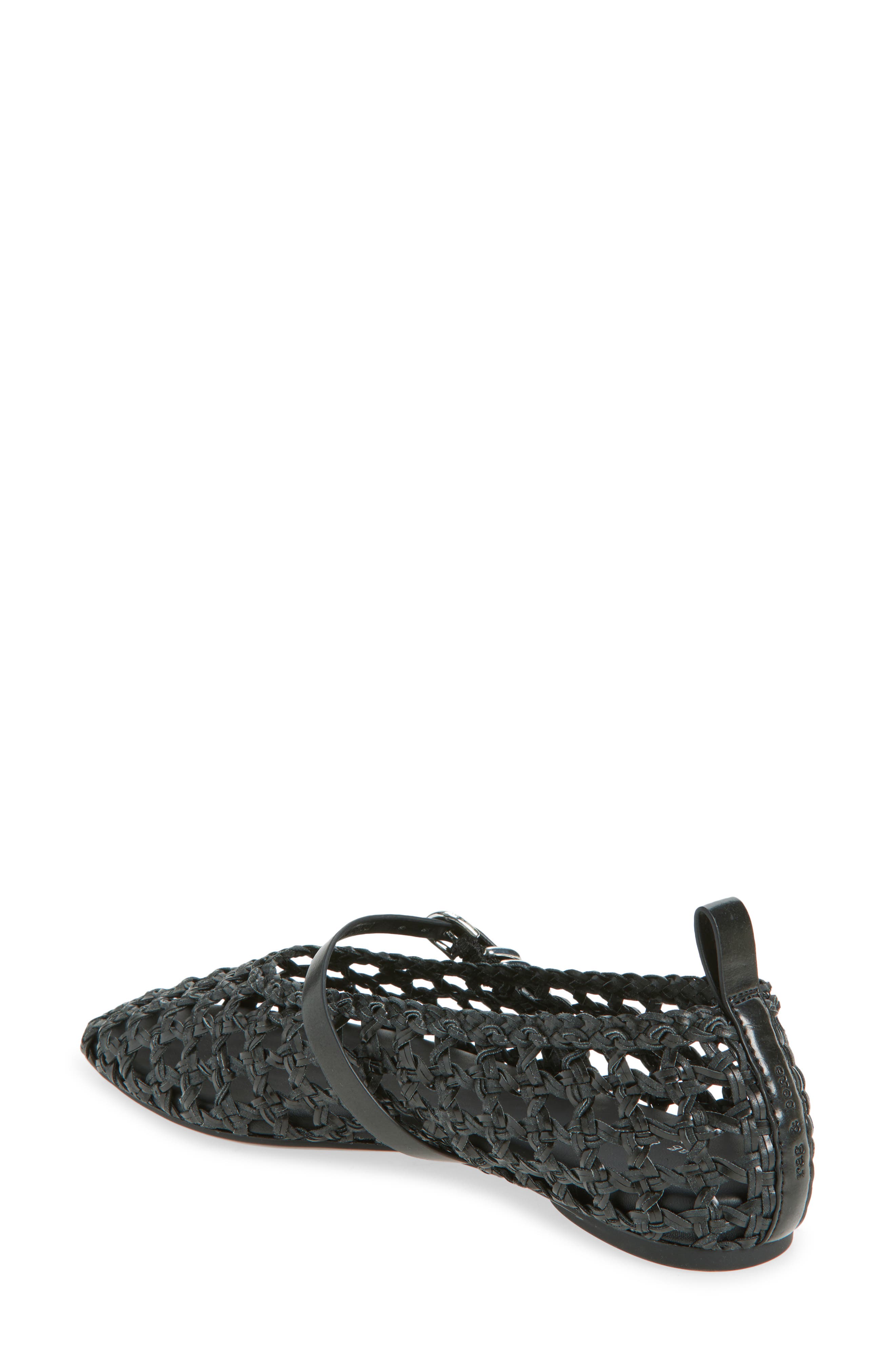 rag & bone Spire Woven Mary Jane Flat, Alternate, color, Black
